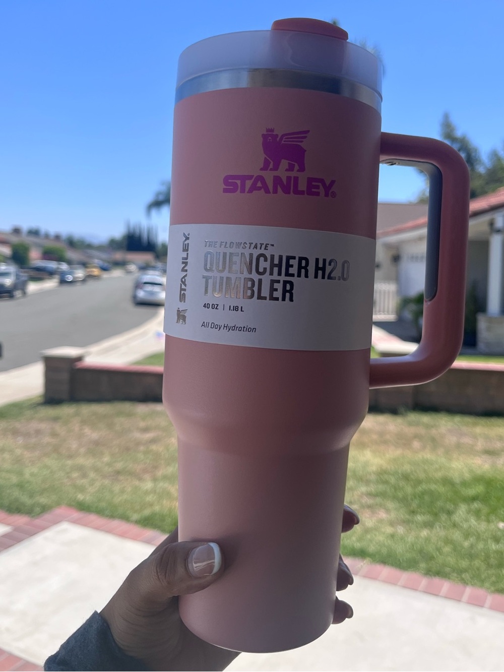 Stanley Orange pink 🍊 THE QUENCHER H2.0 FLOWSTATE™ TUMBLER | 40 OZ bottle cup - Picture 2 of 2